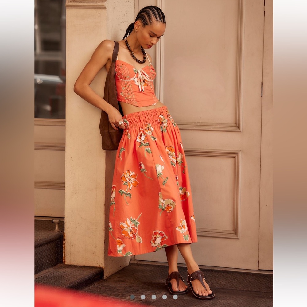 Free People Luca Set in Red Guava Combo